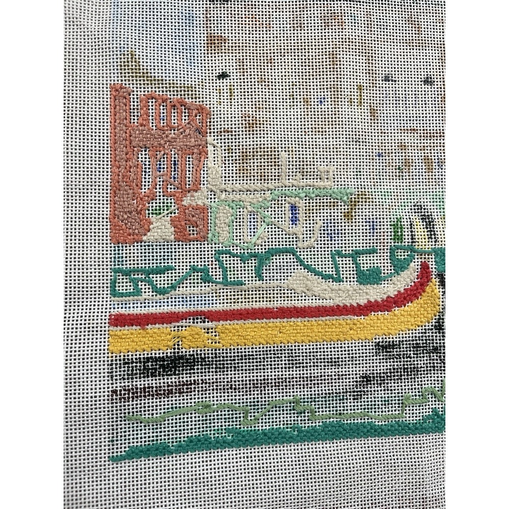 The Point Of It All Handpainted Needlepoint Canvas Canals Gondolas Venice Italy - Picture 11 of 13